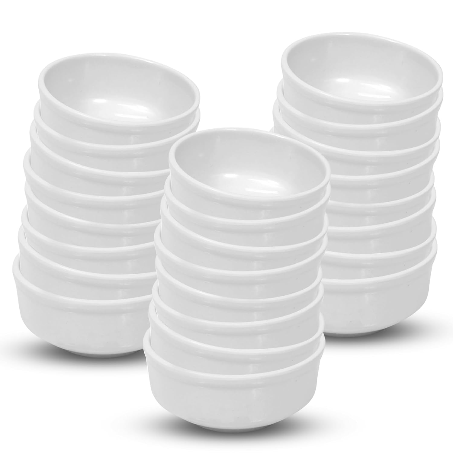 Ariya 4.5" Melamine Soup Bowls Set of 24 | White, 350ml | 584
