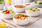 Ariya 4.5" Melamine Soup Bowls Set of 24 | White Gold Black, 350ml | 608