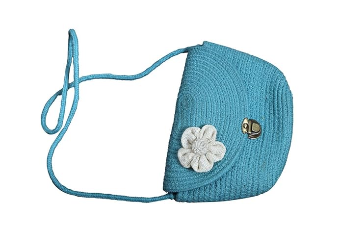 Ariya Compact Cotton Handbag – Stylish Everyday Purse for Women | Sky Blue