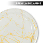 Ariya Melamine 11"Inch Dinner Plate | Off White-Golden | Pack of 4