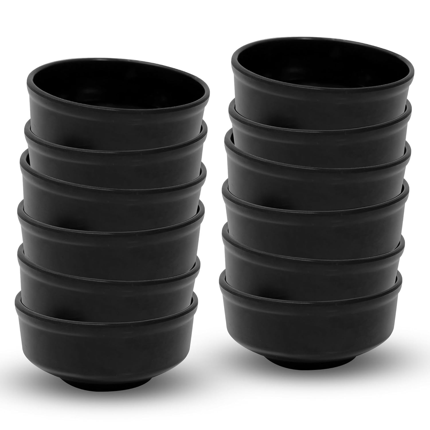 Ariya 4.5" Melamine Soup Bowls Set of 12 | Black, 350ml | 584