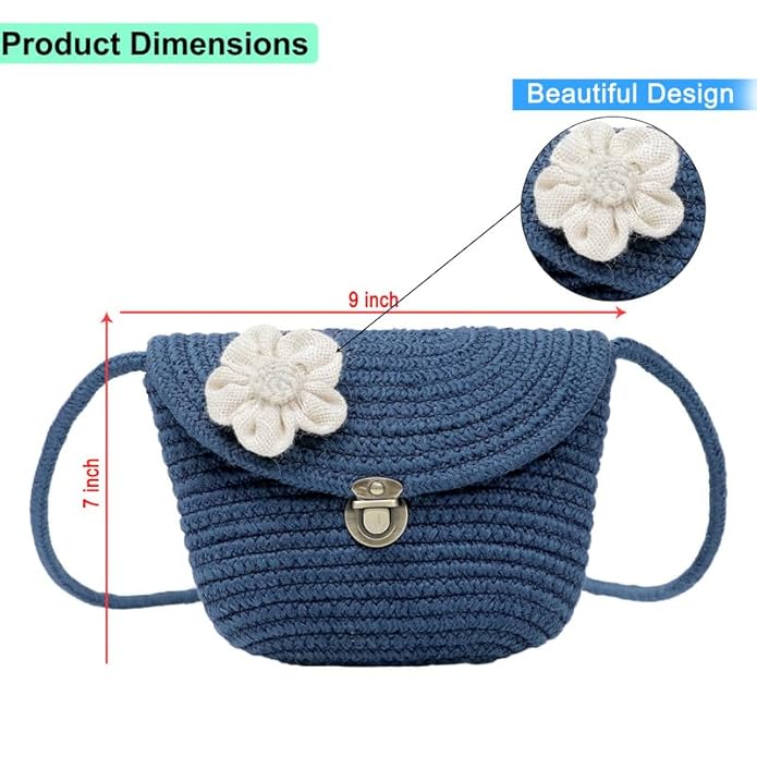 Ariya Compact Cotton Handbag – Stylish Everyday Purse for Women | Blue