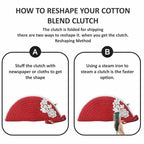 ARIYA Stylish Unique Handmade Red & White Line (PP & Cotton Blend) Clutch Bag with Flower, Perfect for Parties, Weddings & Everyday Outings