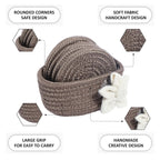 Ariya 6 Psc PP & Cotton Blend Brown Coasters (6 Inch) - Absorbent, Woven, Ideal for Room, Hotel, Bar, Housewarming Gift
