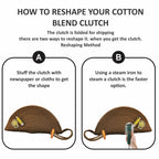 ARIYA Stylish Unique Handmade Coffee (PP & Cotton Blend) Clutch Bag with Sticker, Perfect for Parties, Weddings & Everyday Outings