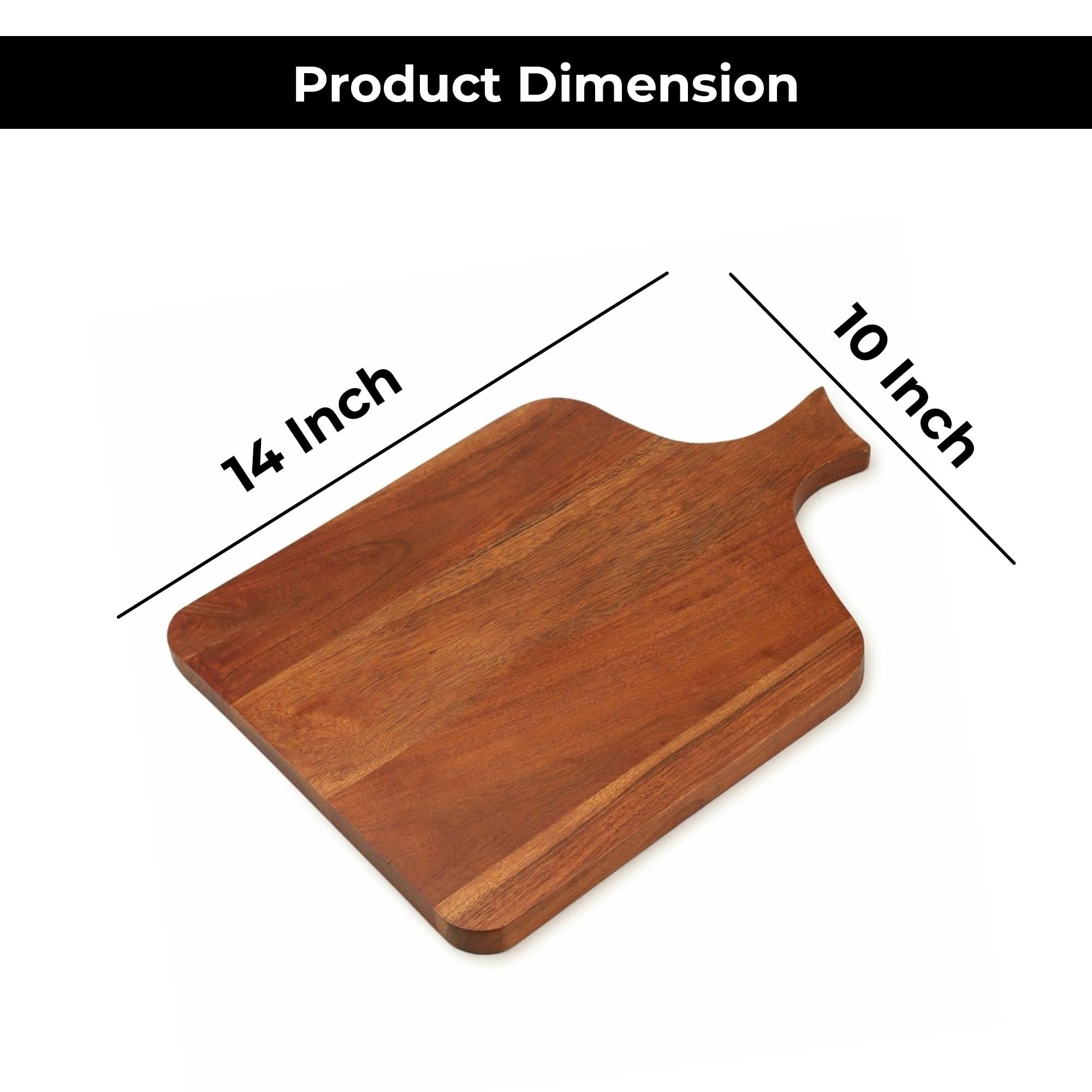 Ariya 14" Acacia Wooden Serving Platter with Chutney Bowl | Cheese & Charcuterie Board for Kitchen & Dining