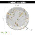 Ariya Melamine Dinner Plates 13 Inch Set of 24 | Golden Grace