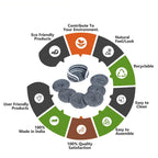 Ariya 6 Psc PP & Cotton Blend Grey Coasters (6 Inch) - Absorbent, Woven, Ideal for Room, Hotel, Bar, Housewarming Gift
