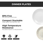Ariya 10.5" Melamine Dinner Plates Set of 12 – Milky Mist