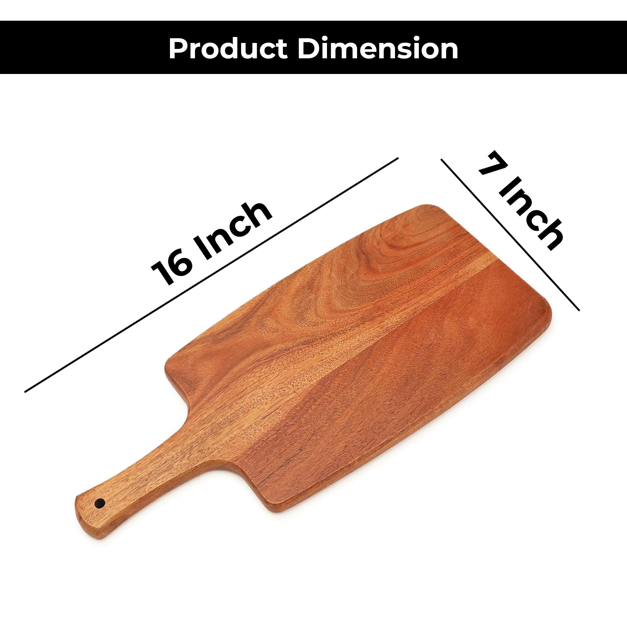 Ariya 16 x 7 Inch Acacia Wooden Serving Platter with Handle
