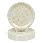 Ariya Melamine Dinner Plates 13 Inch Set of 12 | Golden Blossom