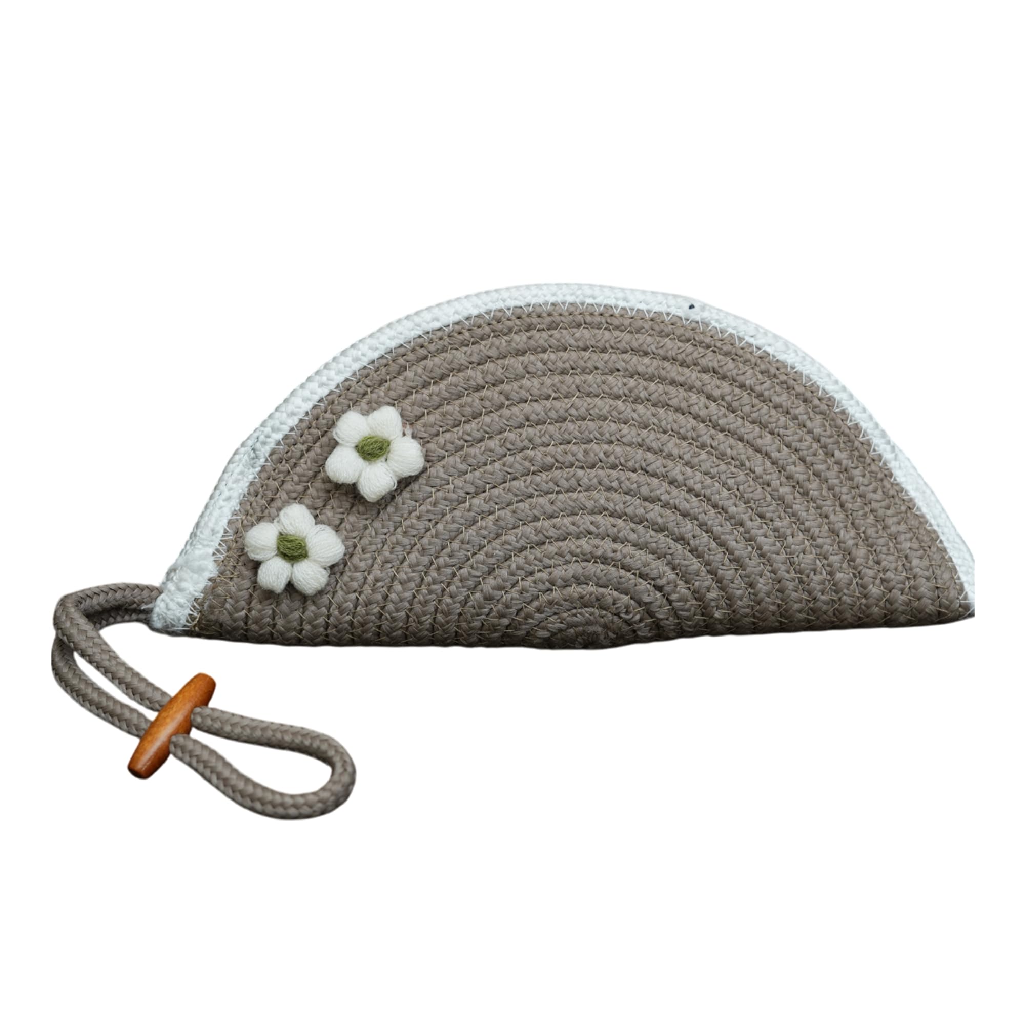 ARIYA Women Clutch Handbag with Flower (4077 | Beige) Handcrafted PP & Cotton Blend Clutch, Perfect for Ladies & Girls, Lightweight Stylish Purse for Parties, Special Occasions, Casual & Formal