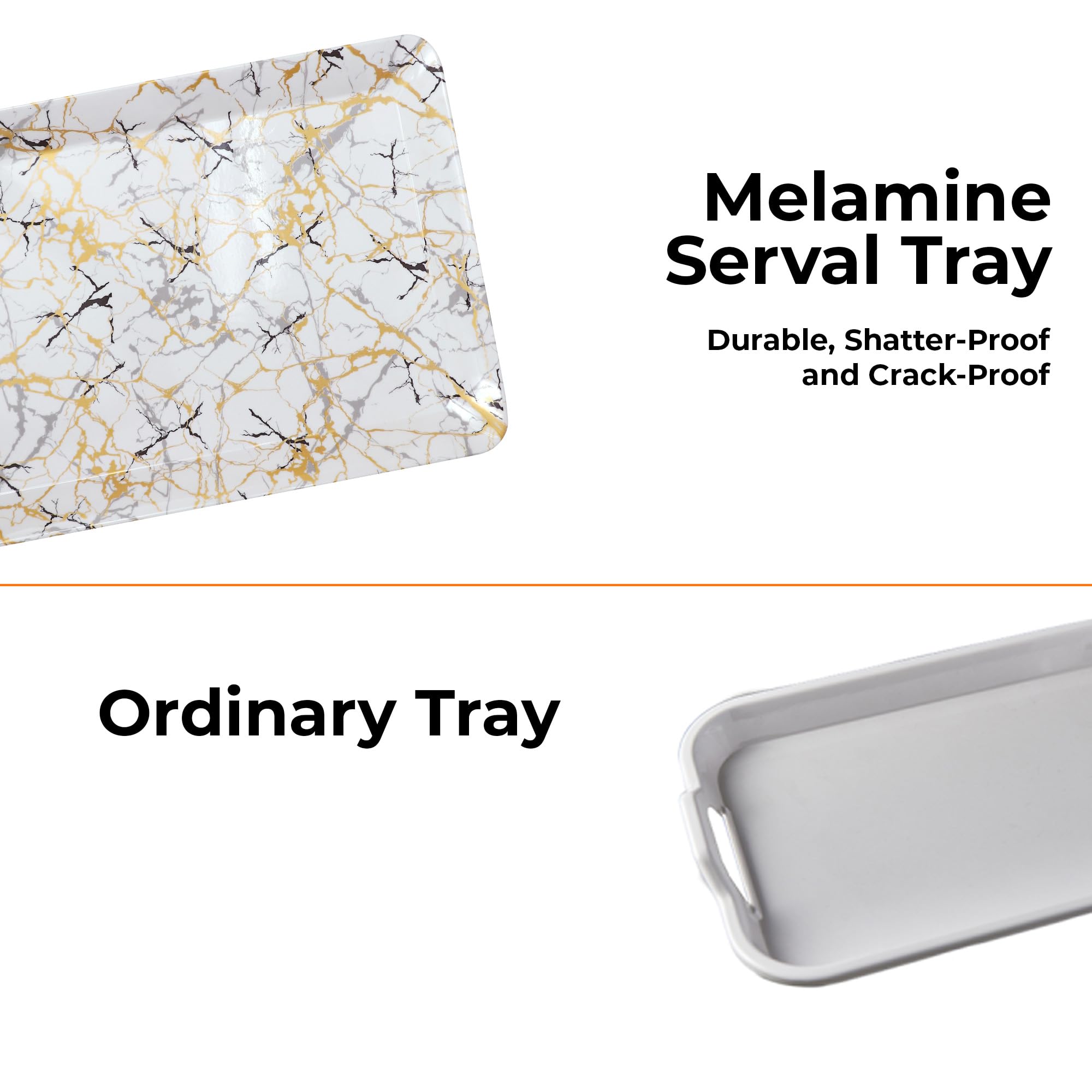 Ariya Melamine Serving Tray Set of 12 – Midnight Mirage Large | 605