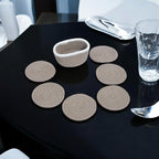 Ariya 6 Psc PP & Cotton Blend Brown Coasters (6 Inch) - Absorbent, Woven, Ideal for Room, Hotel, Bar, Housewarming Gift
