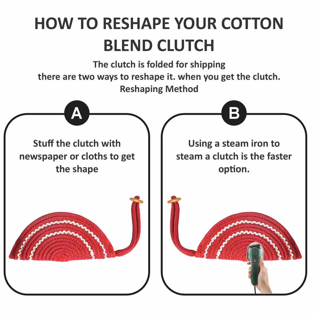 ARIYA Stylish Unique Handmade Red & White Lace (PP & Cotton Blend) Clutch Bag, Perfect for Parties, Weddings & Everyday Outings