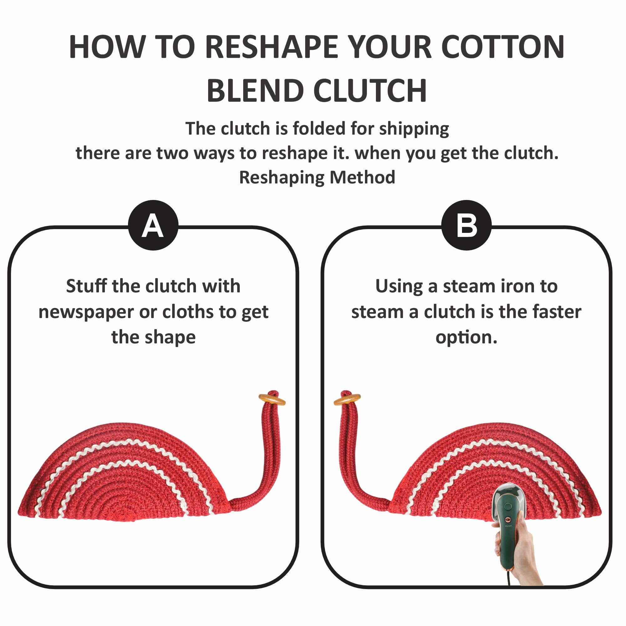 ARIYA Stylish Unique Handmade Red & White Lace (PP & Cotton Blend) Clutch Bag, Perfect for Parties, Weddings & Everyday Outings