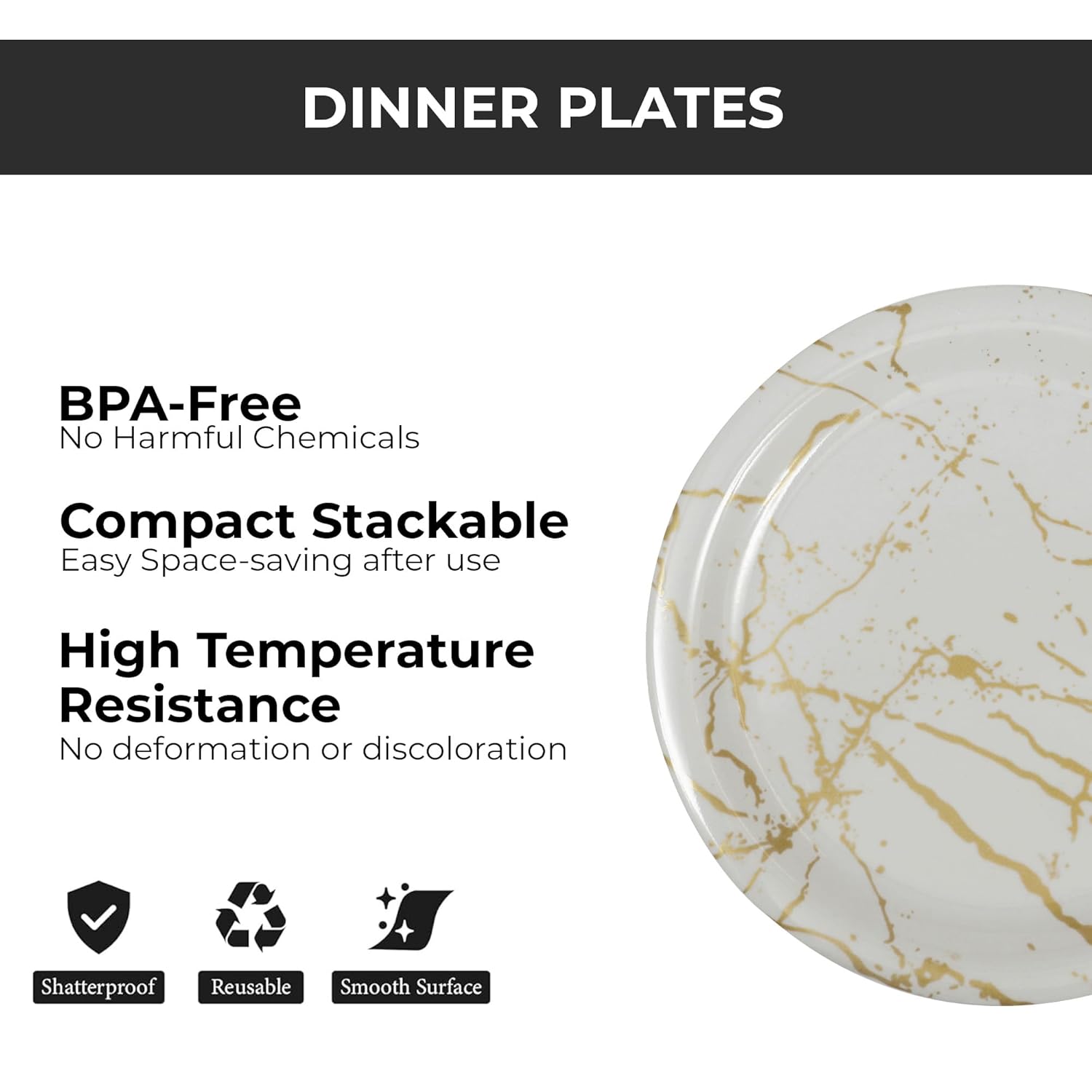 Ariya Melamine Dinner Plates 11 Inch Set of 12 | Arabian Design
