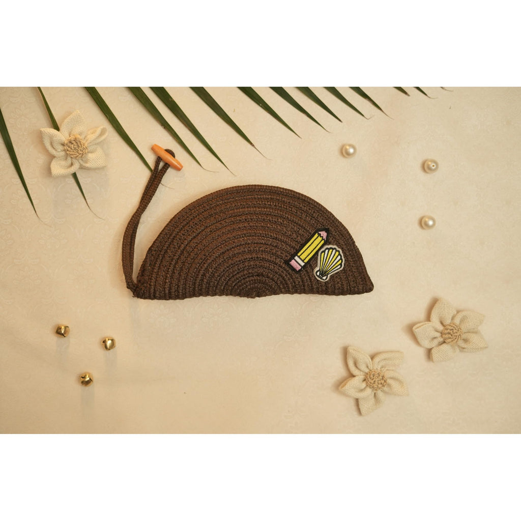 Ariya Women Clutch Handbag with Sticker (4077 | Brown) Handcrafted PP & Cotton Blend Clutch, Perfect for Ladies & Girls, Lightweight Stylish Purse for Parties, Special Occasions, Casual & Formal