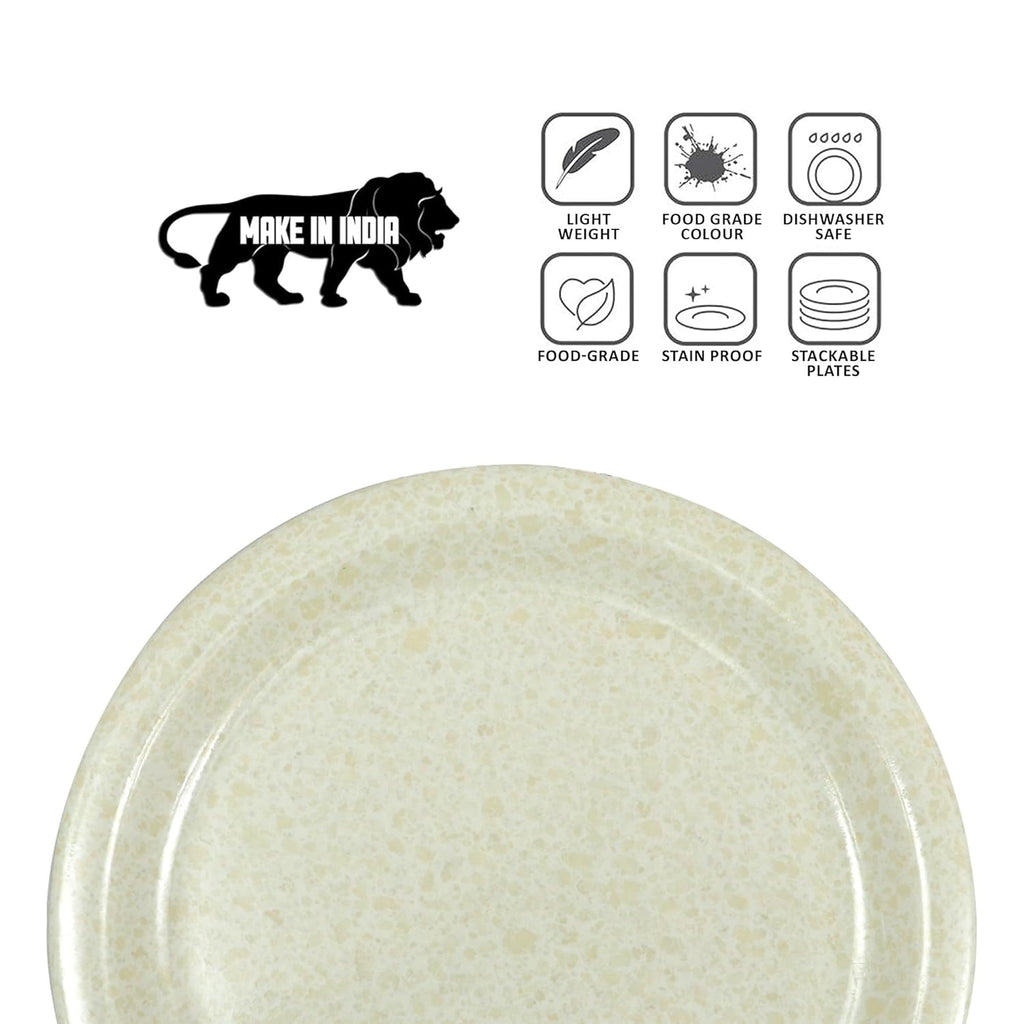 Ariya Melamine 11"Inch Dinner Plate | Gold-Cream | Pack of 6