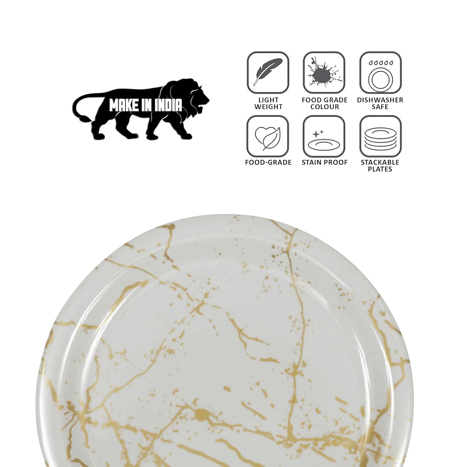 Ariya Melamine Dinner Plates 11 Inch Set of 12 | Arabian Design