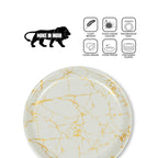 Ariya Melamine Dinner Plates 12 Inch Set of 12 | White & Gold