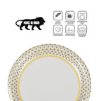 Ariya Melamine Dinner Plates 11 Inch Set of 12 | Royal Blue Border