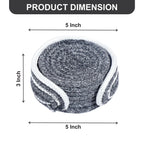 Ariya 6 Psc PP & Cotton Blend Grey Coasters (6 Inch) - Absorbent, Woven, Ideal for Room, Hotel, Bar, Housewarming Gift