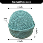 Ariya 4 Inch Round Coaster Set (4049 | Sky Blue | Pack of 6) Handcrafted PP & Cotton Blend Coaster, Durable, Drink Mats for Coffee Tables, Dining, Office & Home Décor