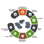 Ariya 6 Psc PP & Cotton Blend Grey Coasters (6 Inch) - Absorbent, Woven, Ideal for Room, Hotel, Bar, Housewarming Gift