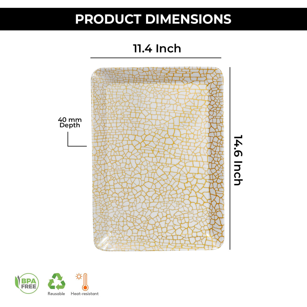 Ariya Melamine Serving Tray Set of 6 – Golden Mosaic | 605