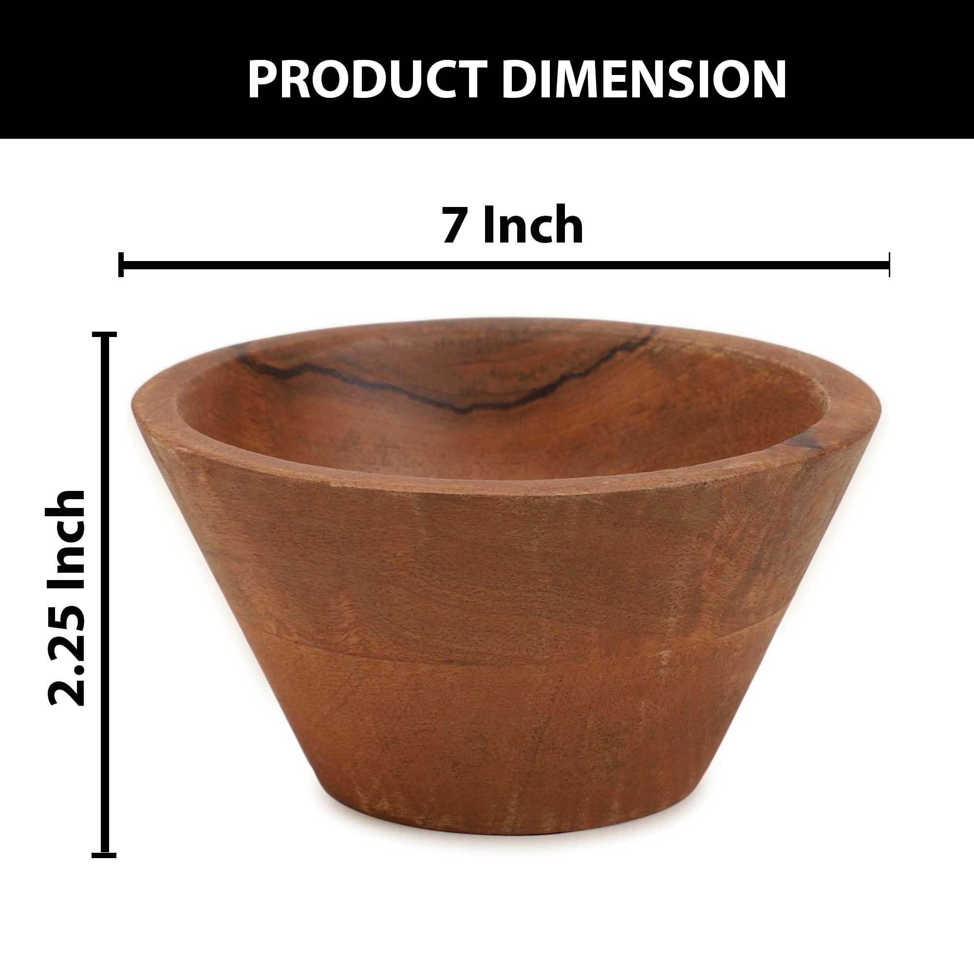 Ariya 7" Acacia Wood Salad Bowl – Handmade, Durable & Elegant for Kitchen