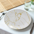 Ariya 10.5" Melamine Dinner Plates Set of 12 – Classic Gold Fusion