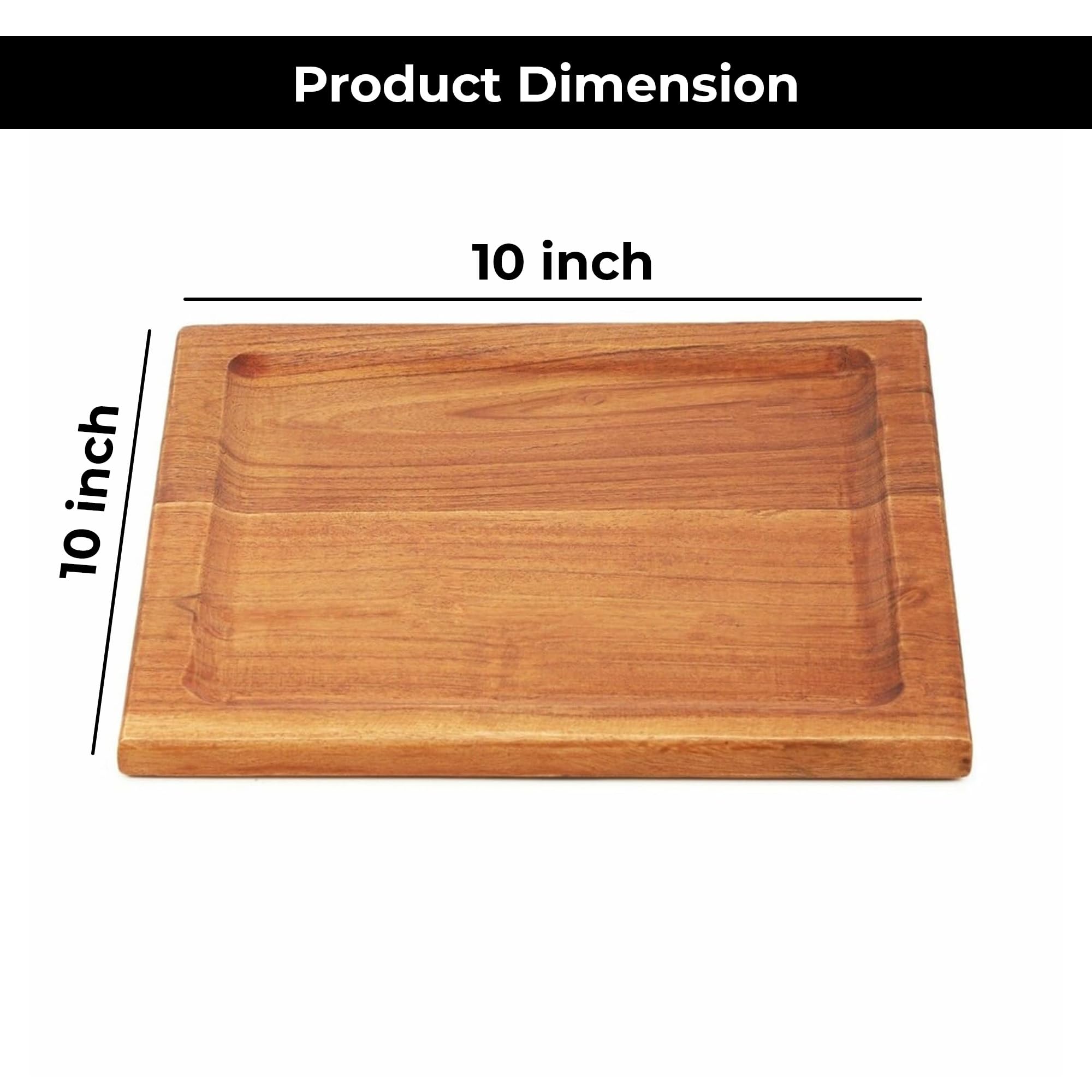 Ariya 10x10 Inch Acacia Wood Serving Platter with Chutney Bowl – Cheese, Bread & Snacks