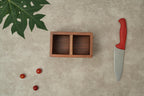 Ariya 7" Acacia Wooden Cutlery Holder | 2-Compartment Spoon & Fork Organizer for Dining & Kitchen
