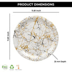 Ariya Melamine Dinner Plates 13 Inch Set of 12 | Royal Marble