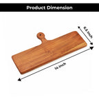 Ariya 6.5 x 14 Inch Acacia Wooden Serving Platter with Handle