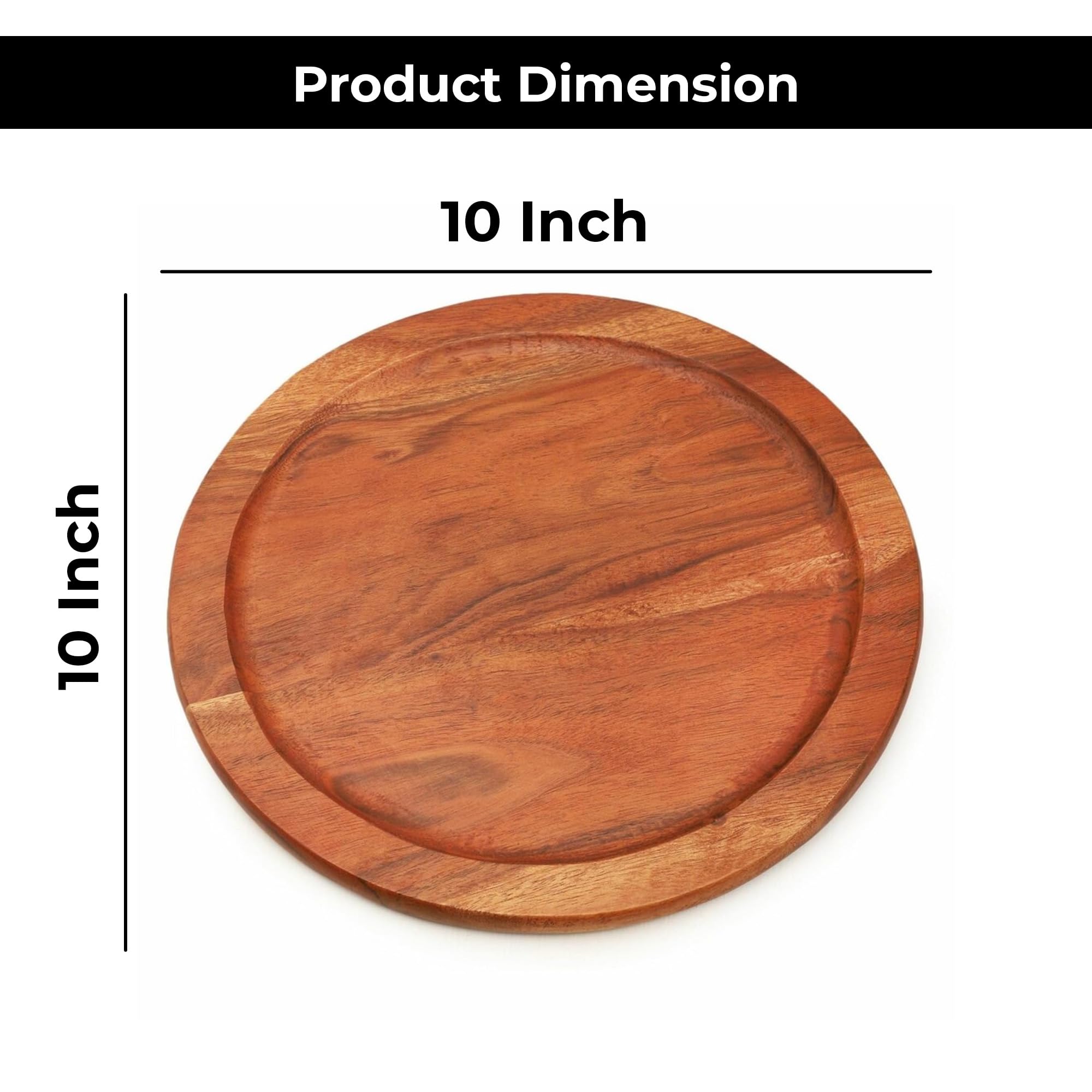 Ariya 10" Acacia Wooden Round Serving Platter | Snacks & Cheese Board