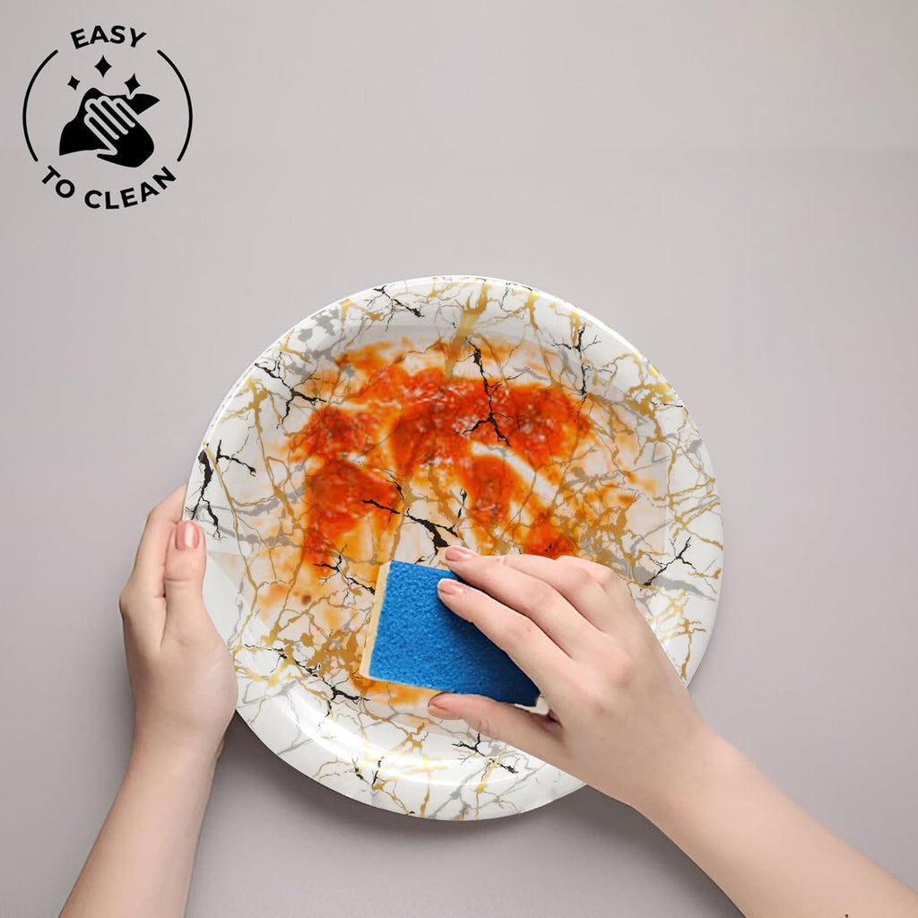 Ariya Melamine Dinner Plates 13 Inch Set of 12 | Royal Marble