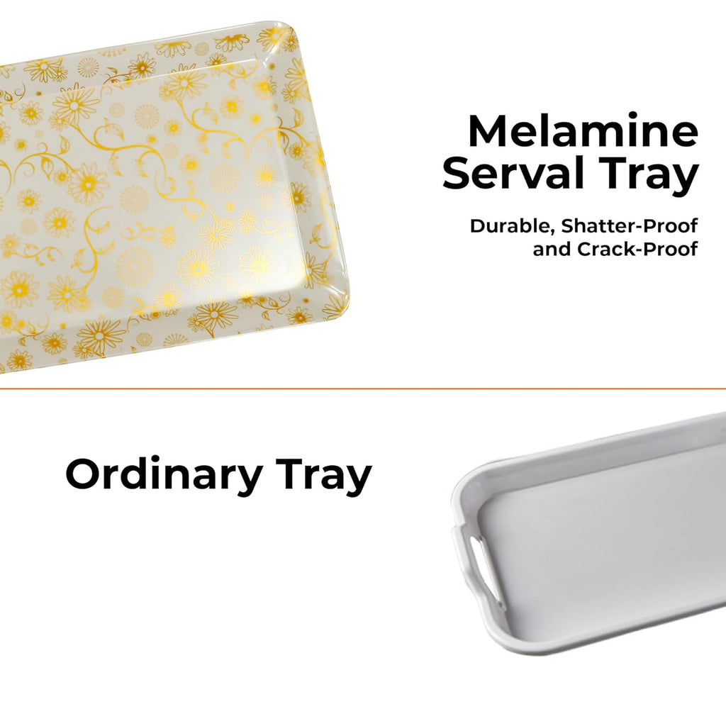 Ariya Melamine Serving Tray Set of 2 – Flower Pattern | 603,604