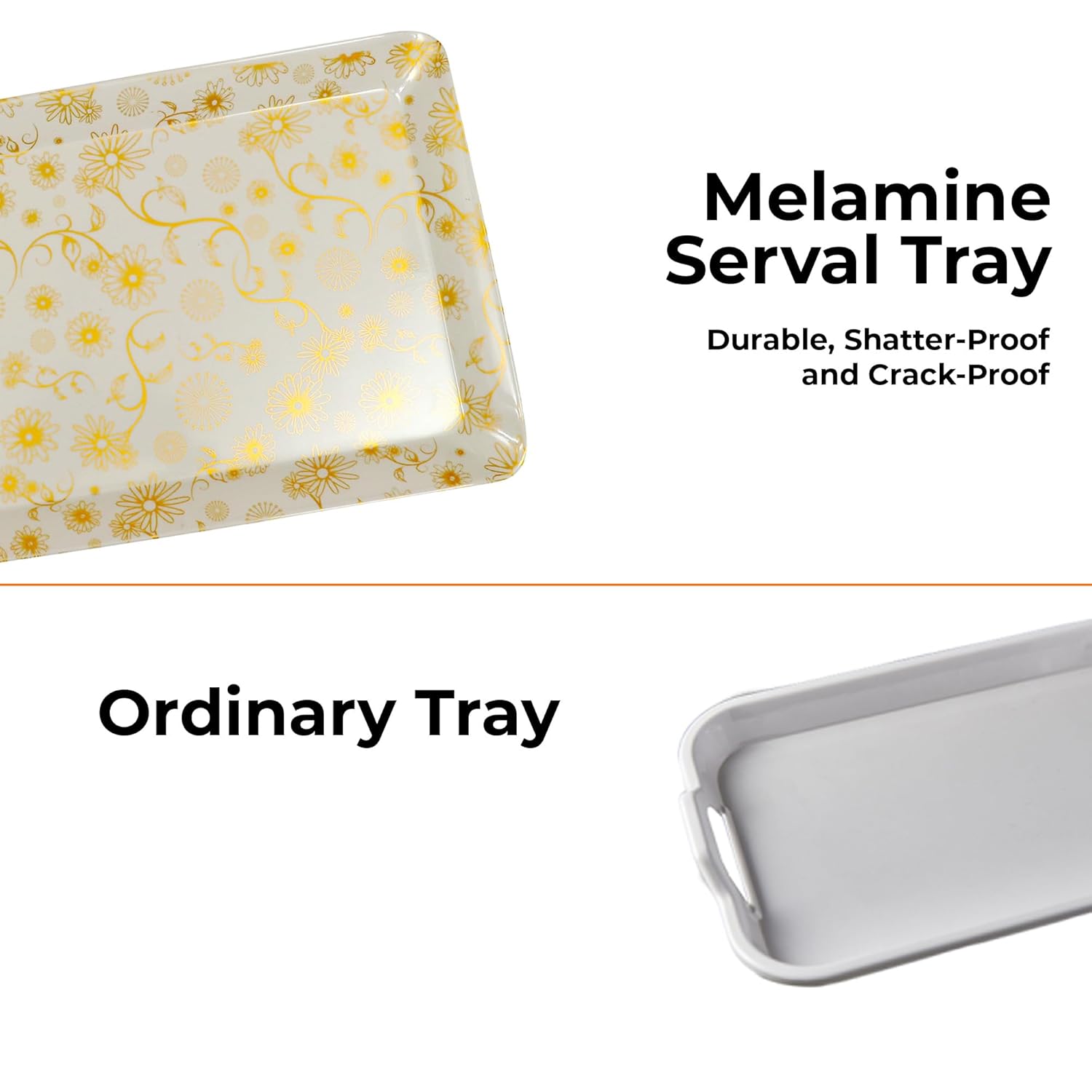 Ariya Melamine Serving Tray Set of 2 – Flower Pattern | 603,604