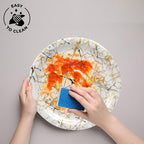 Ariya Melamine Dinner Plates 11 Inch Set of 12 | Luxury Gold