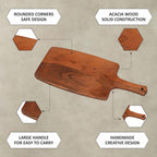Ariya 16 x 7 Inch Acacia Wooden Serving Platter with Handle
