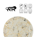 Ariya Melamine Dinner Plates 12 Inch Set of 24 | White, Gold & Black
