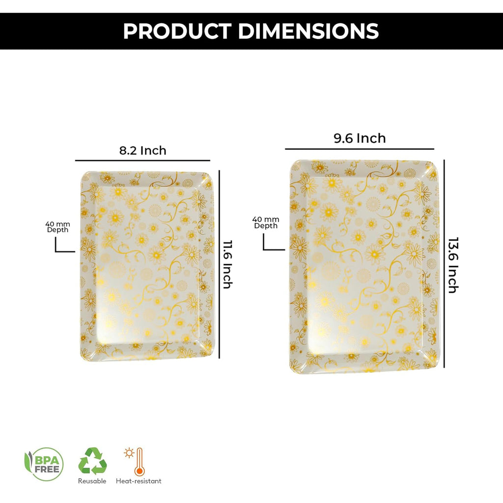 Ariya Melamine Serving Tray Set of 2 – Flower Pattern | 603,604