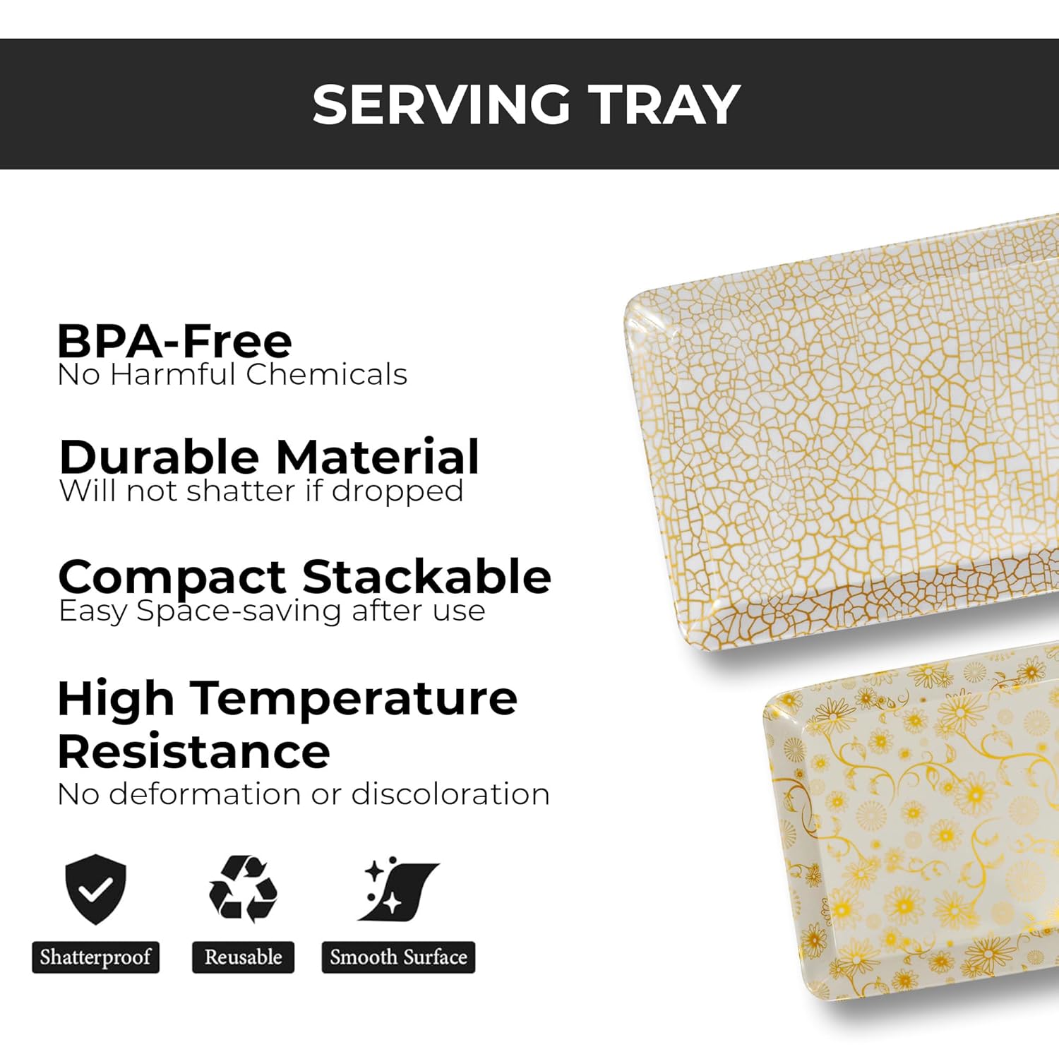 Ariya Melamine Serving Tray Set of 2 – Giraffe Pattern | 603,604