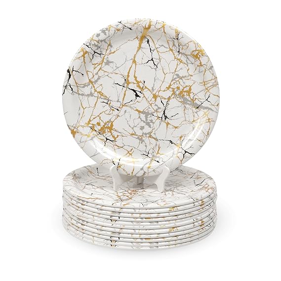 Ariya Melamine Dinner Plates 13 Inch Set of 12 | Royal Marble