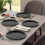 Ariya Melamine Dinner Plates 13 Inch Set of 24 | Midnight Mirage