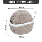 Ariya 6 Psc PP & Cotton Blend Brown Coasters (6 Inch) - Absorbent, Woven, Ideal for Room, Hotel, Bar, Housewarming Gift