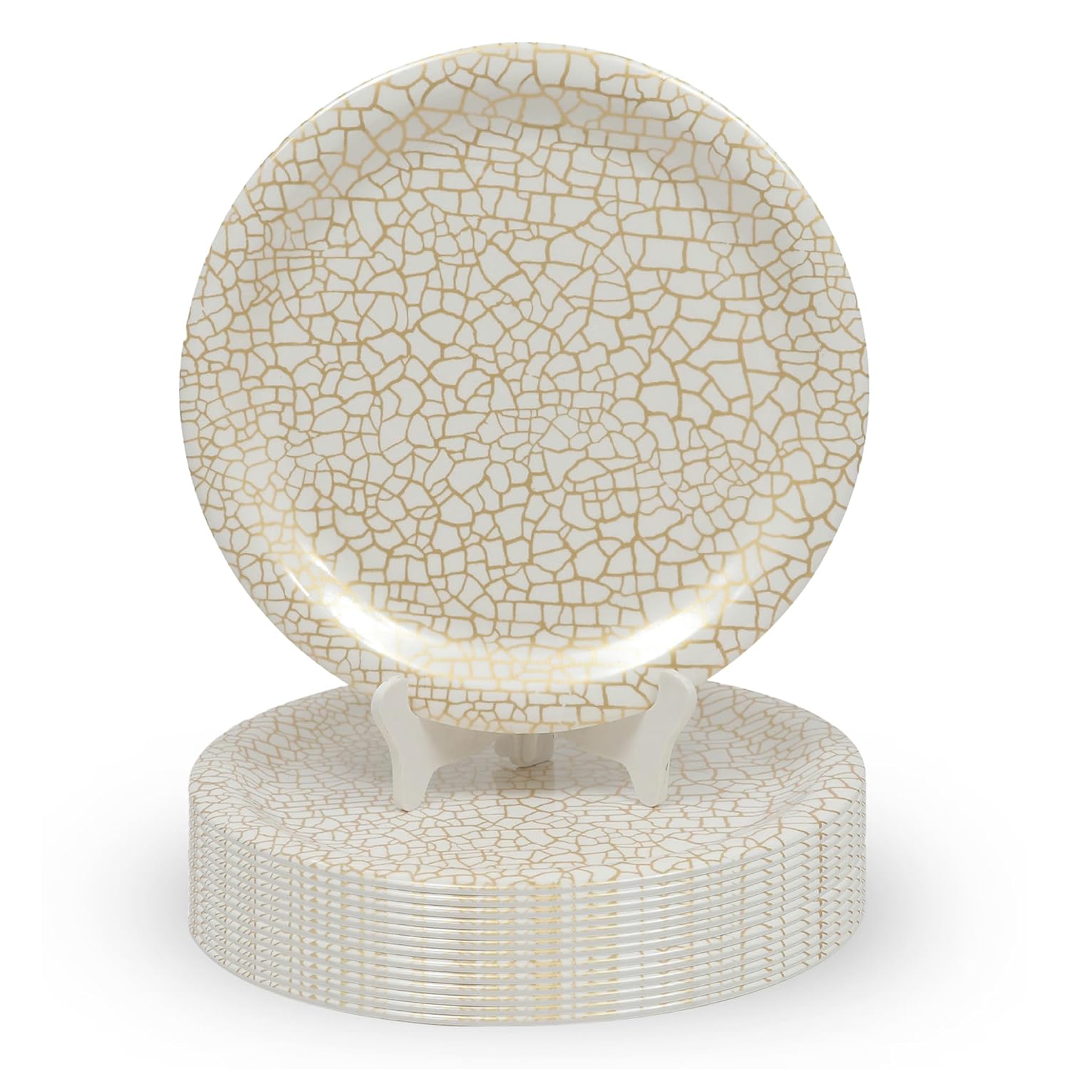 Ariya 10.5" Melamine Dinner Plates Set of 12 – Classic Gold Fusion