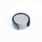 Ariya 6 Psc PP & Cotton Blend Light Grey Coasters (6 Inch) - Absorbent, Woven, Ideal for Room, Hotel, Bar, Housewarming Gift